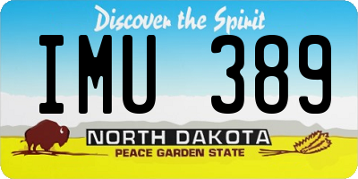 ND license plate IMU389