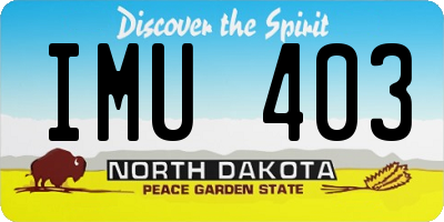 ND license plate IMU403