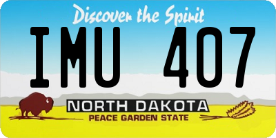 ND license plate IMU407