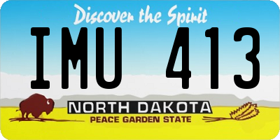 ND license plate IMU413