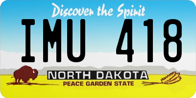 ND license plate IMU418