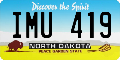 ND license plate IMU419
