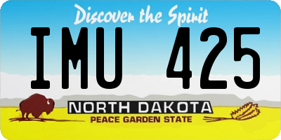ND license plate IMU425