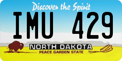 ND license plate IMU429