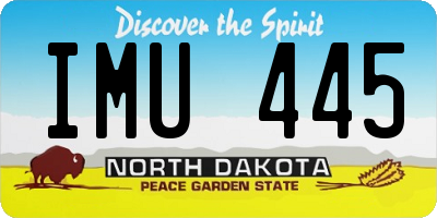 ND license plate IMU445