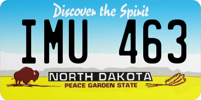 ND license plate IMU463