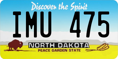 ND license plate IMU475
