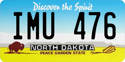 ND license plate IMU476
