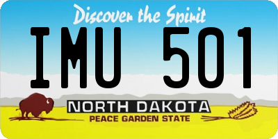 ND license plate IMU501