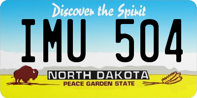 ND license plate IMU504