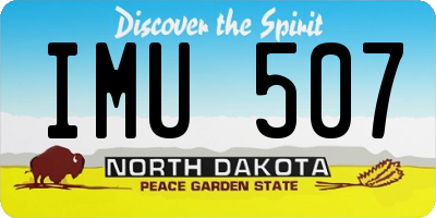 ND license plate IMU507