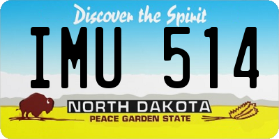 ND license plate IMU514