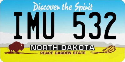ND license plate IMU532