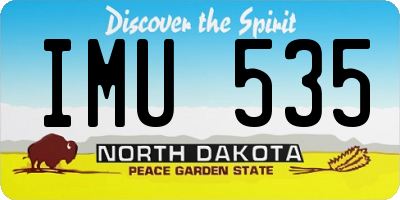ND license plate IMU535