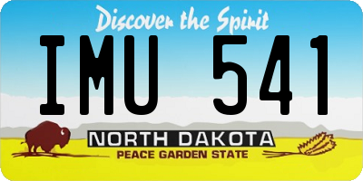 ND license plate IMU541