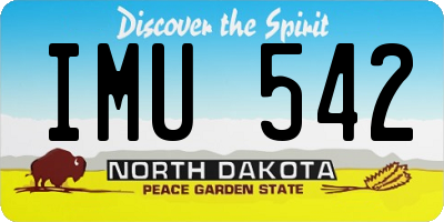ND license plate IMU542