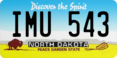 ND license plate IMU543