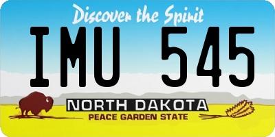 ND license plate IMU545