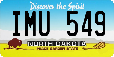 ND license plate IMU549