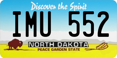 ND license plate IMU552