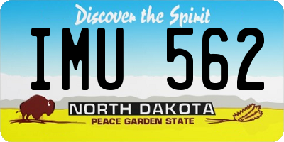ND license plate IMU562