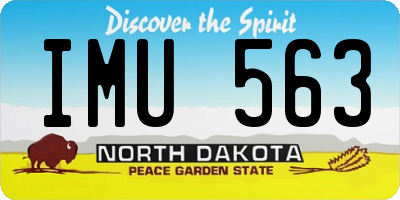 ND license plate IMU563