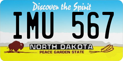 ND license plate IMU567