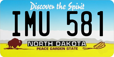 ND license plate IMU581