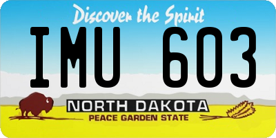 ND license plate IMU603