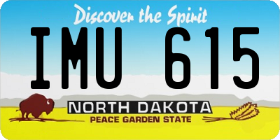 ND license plate IMU615
