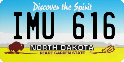 ND license plate IMU616