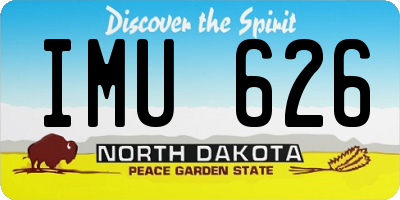 ND license plate IMU626