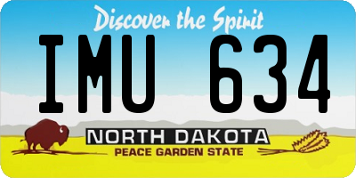 ND license plate IMU634