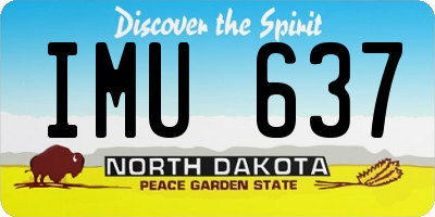 ND license plate IMU637