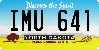 ND license plate IMU641