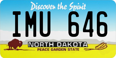 ND license plate IMU646