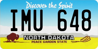 ND license plate IMU648