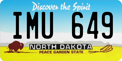 ND license plate IMU649