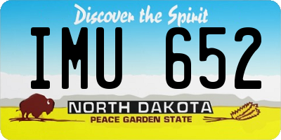 ND license plate IMU652