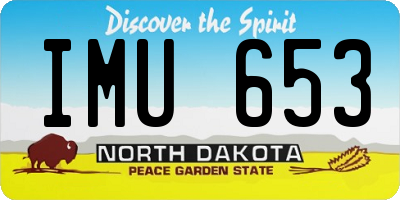ND license plate IMU653