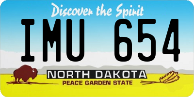 ND license plate IMU654