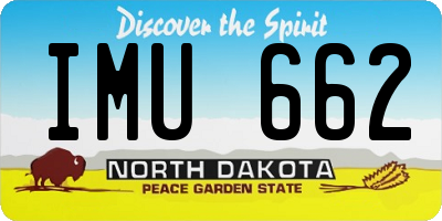 ND license plate IMU662