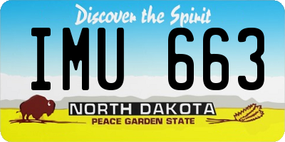 ND license plate IMU663