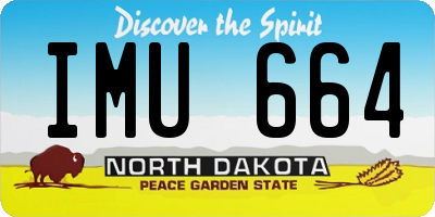 ND license plate IMU664