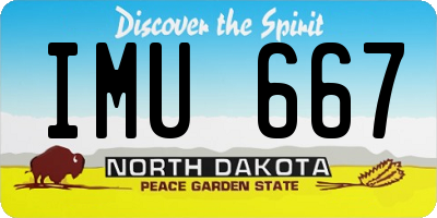 ND license plate IMU667