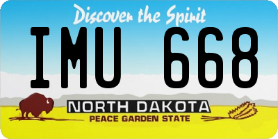 ND license plate IMU668