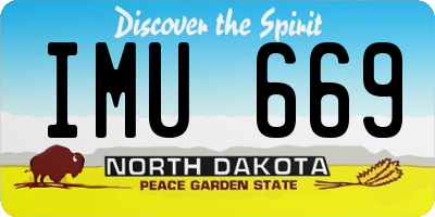 ND license plate IMU669