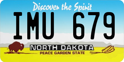 ND license plate IMU679