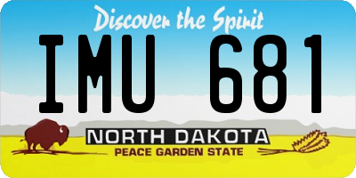ND license plate IMU681