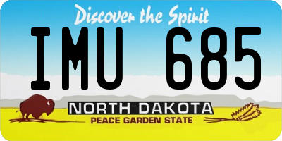 ND license plate IMU685